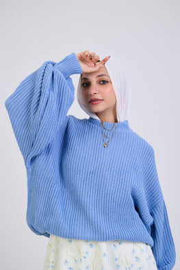 Ribbed knitted pullover